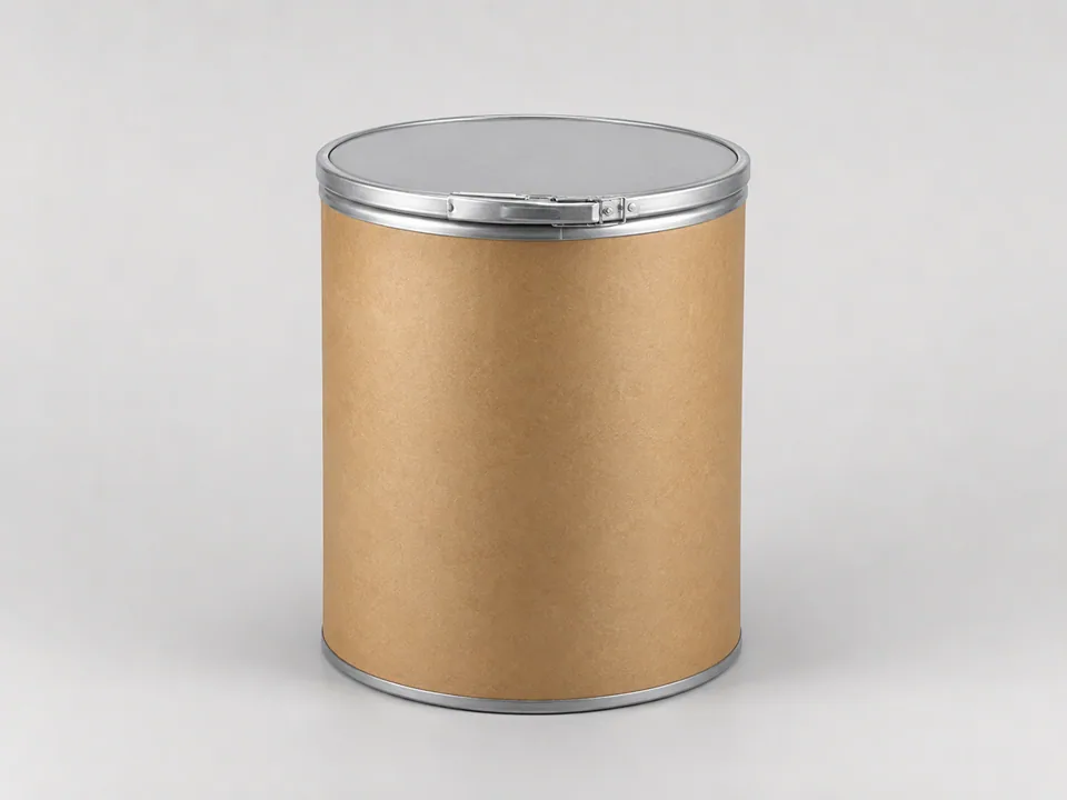 Fiber drum packaging illustration